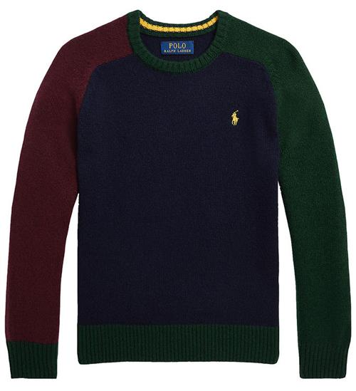 Se Polo Ralph Lauren Polo Ralph Lauren Bluse - Uld - Navy m. MÃ¸rkegrÃ¸n/Bordeaux ved KidsWorld