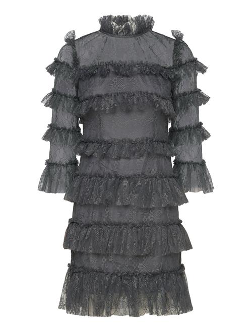 Carmine Frill Lace Mini Dress Malina Grey