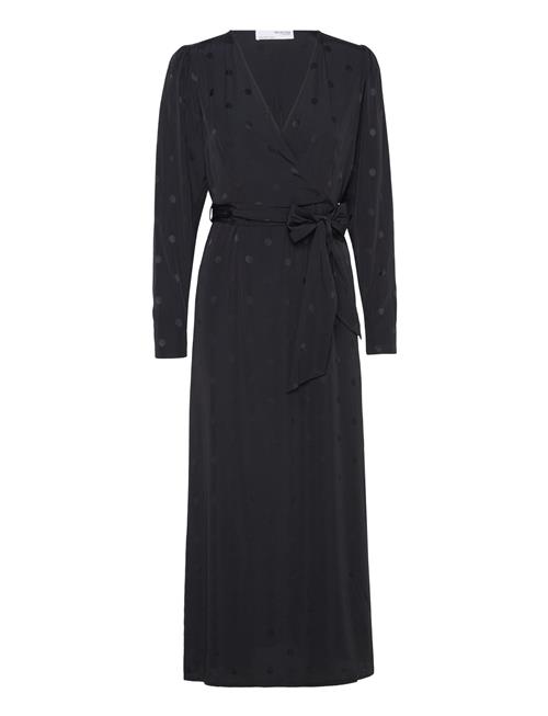 Slfludwika Ls Ankle Satin Dress B Selected Black