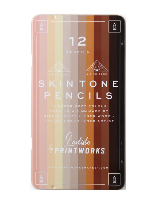 12 Colour Pencils - Skin T PRINTWORKS Patterned