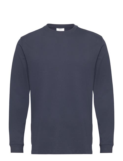 Se Mango Long-Sleeved Pique Cotton T-Shirt Mango Navy ved Booztlet