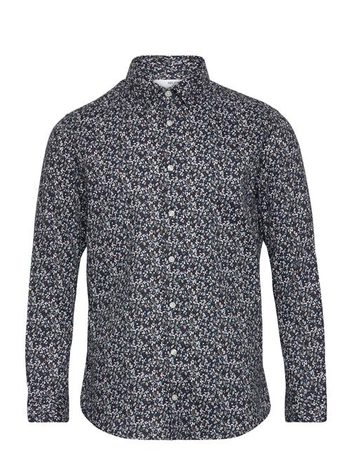 Slhslim-Dan Aop Shirt Ls O Selected Navy