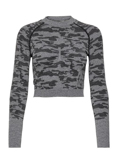 Famme Camo Long Sleeve Crop Top Famme Grey