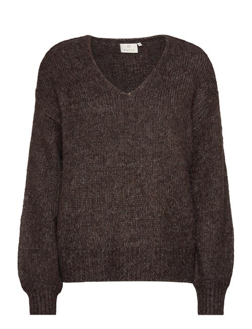 Se Kaffe Kasarla V-Neck Pullover Kaffe Brown ved Booztlet