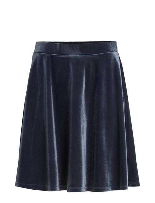 Vila Vikatja Hw Short Velvet Skirt/Ka Vila Blue