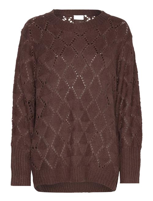 Se Kaffe Kajoanna Pullover 3/4 Sleeve Kaffe Brown ved Booztlet