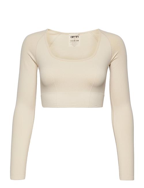 Se aim´n Luxe Seamless Cropped Long Sleeve Aim´n Cream ved Booztlet