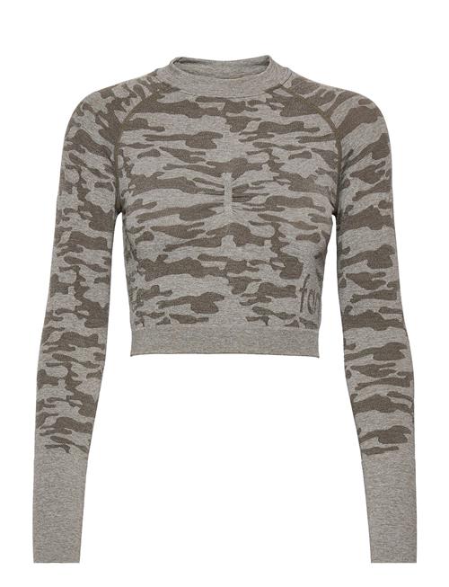 Camo Long Sleeve Crop Top Famme Patterned