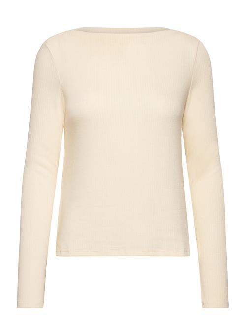 Boat Neck T-Shirt Mango Beige