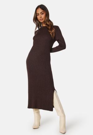 SELECTED FEMME Eloise LS Knit Dress Java Detail: Lurex L