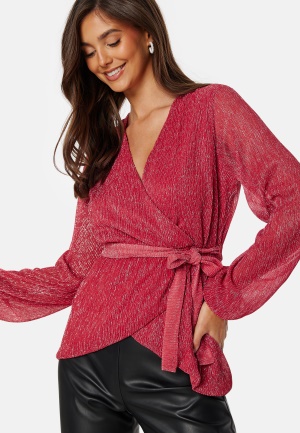 Happy Holly Perley sparkling wrap top Red 32/34