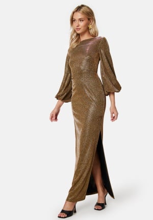 Bubbleroom Occasion Liise Sparkling Gown Gold-coloured / Black 38