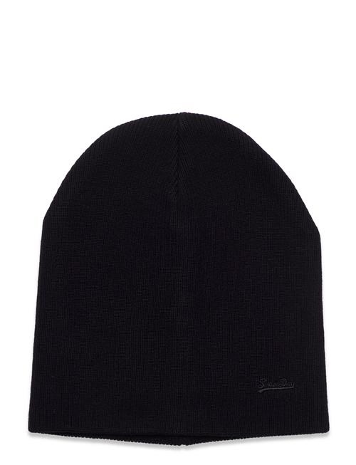 Se Superdry Knitted Logo Beanie Hat Superdry Black ved Booztlet