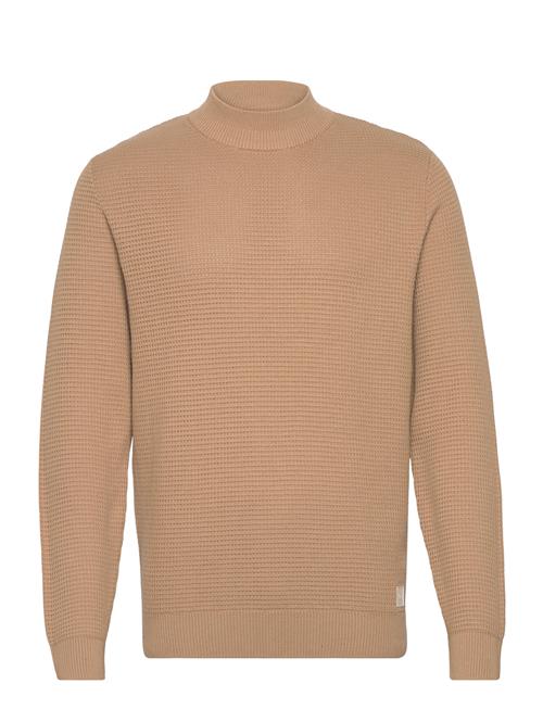 Se Tom Tailor Structured Mockneck Knit Tom Tailor Beige ved Booztlet