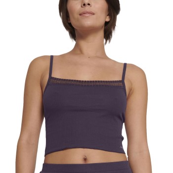 Se Sloggi GO Ribbed Crop Top Mørkelilla bomuld Large Dame ved Timarco