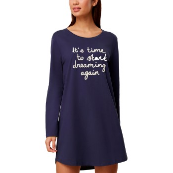 Se Triumph Long Sleeve Nightdress NDK 03 Marineblå 40 Dame ved Timarco