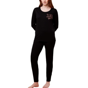 Triumph PK 03 Long Sleeve Pyjama Set Sort bomuld 40 Dame