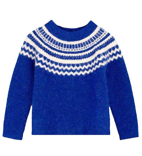 Se Fliink Fliink Bluse - Uld/Nylon - Strik - Star - Mazerine Blue ved KidsWorld