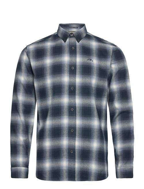 Se Lindbergh Brushed Checked Shirt L/S Lindbergh Navy ved Booztlet