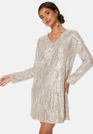 Bubbleroom Occasion Cecilia Sparkling Dress Champagne 2XL