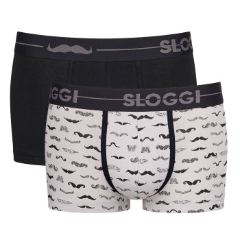 Sloggi 2P Men GO Movember Hipster Sort/Hvid bomuld Medium Herre