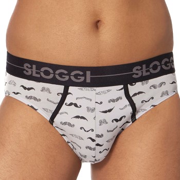 Sloggi 2P Men GO Movember Mini Sort/Hvid bomuld Medium Herre