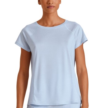 Calida DSW Cooling Short Sleeve Sleep Shirt Lyseblå lyocell Small Dame