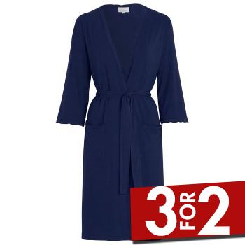 Damella Viscose Plain Wave Robe CL2 Marineblå Bambus Small Dame