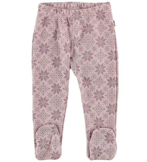 Joha Joha Leggings m. Fod - Uld - Rosa m. Stjerner