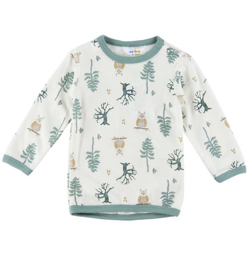 Se Joha Bluse l/Ã¦ - Uld/Bambus - Offwhite m. Skov ved KidsWorld