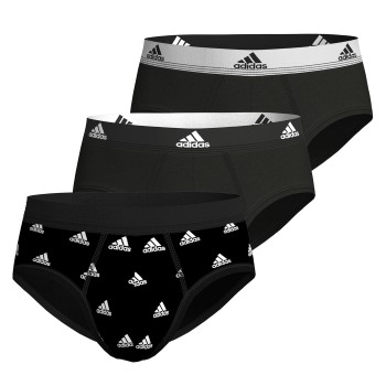 adidas 3P Active Flex Cotton Brief Sort/Hvid bomuld Medium Herre