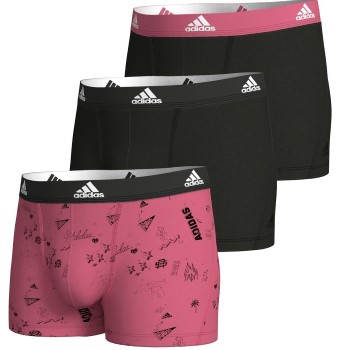 adidas 3P Active Flex Cotton Trunk Sort/Rosa bomuld Large Herre