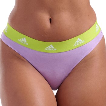 adidas Trusser 3P Sport Cotton Logo Thong Violet/Sort bomuld Small Dame