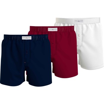 Tommy Hilfiger 3P Woven Boxers Marine/Rød bomuld X-Large Herre