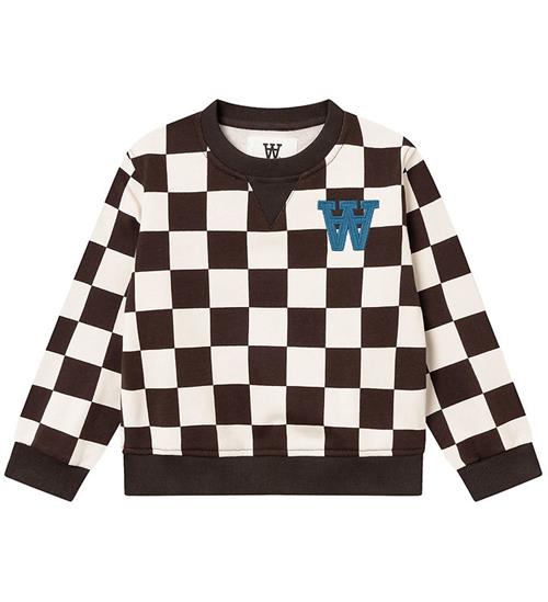 Se Wood Wood Wood Wood Sweatshirt - Rod Kids Checkered - Off-White/Black Coff ved KidsWorld