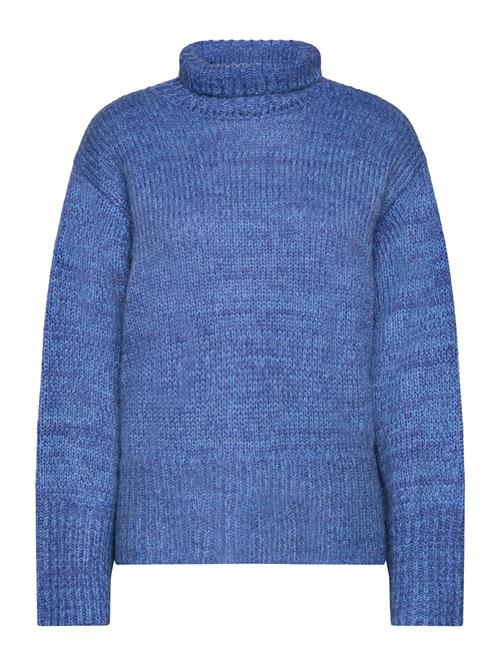 Se NORR Fuscia Melange Knit Top NORR Blue ved Booztlet