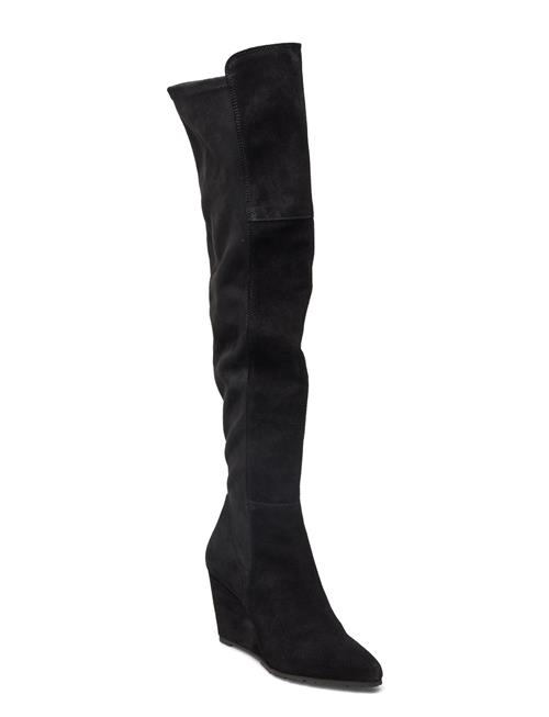 Bianco Biatina Wedge Overkneeboot Stretch Suede Bianco Black