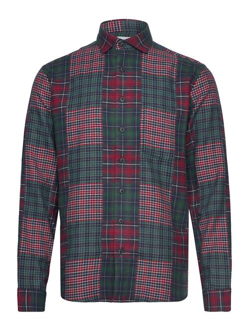 Lindbergh Patchwork Brushed Shirt L/S Lindbergh Green