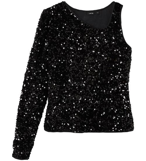 Se LMTD LMTD Top - NlfGlam - One Shoulder Short Top - Black ved KidsWorld