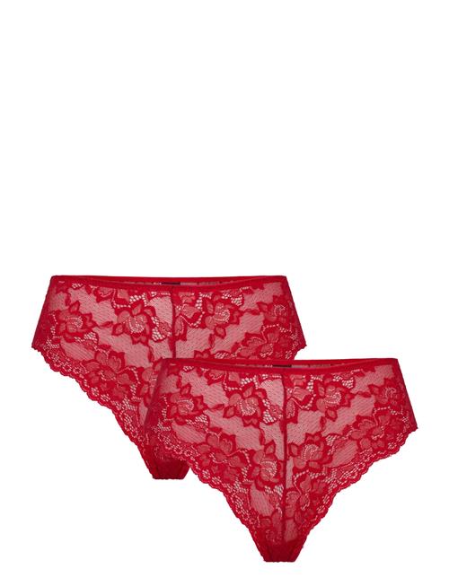 Pieces Pclina Lace Wide Brief 2-Pack Noos Pieces Red