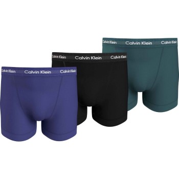 Calvin Klein 3P Cotton Stretch Trunks Lilla/Turkise bomuld Small Herre