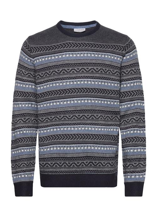 Lindbergh Jacquard O-Neck Sweater Lindbergh Blue