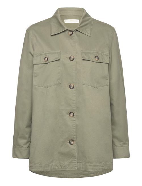 Mango Cotton Overshirt With Buttons Mango Khaki