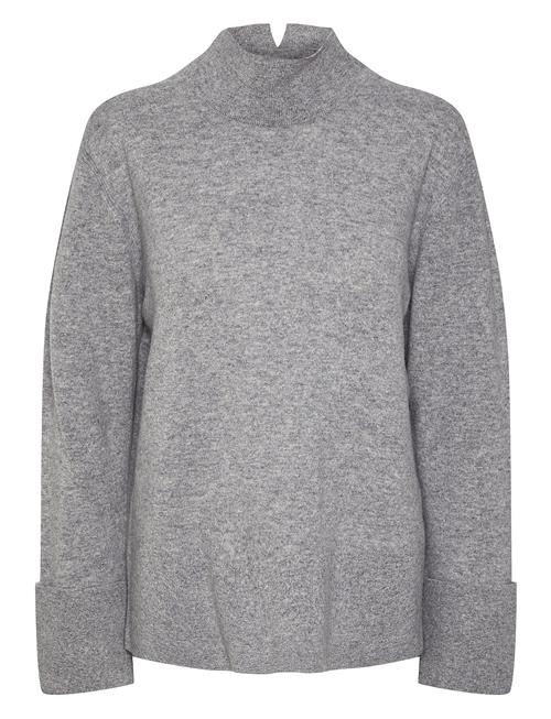 YAS Yasemilie Highneck Knit Pullover S. Noos YAS Grey