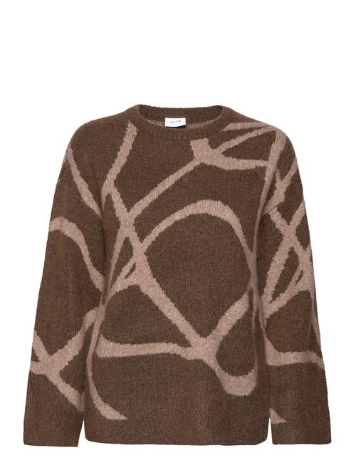 Vij Lly O-Neck Jacquard Knit Top/Su Vila Brown