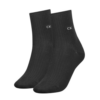 Calvin Klein Legwear Calvin Klein Strømper 2P Women Short Roll Top Sock Sort One Size Dame