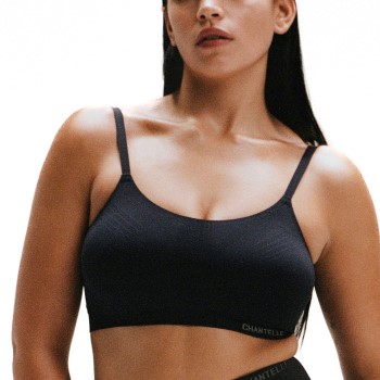 Chantelle Bh Smooth Comfort Wirefree Support Bralette Sort Large Dame