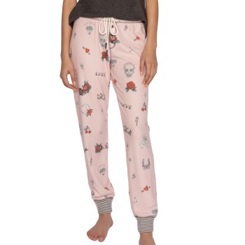 PJ Salvage Livin On The Edge Pants Rosa Mønster  Small Dame