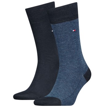 Tommy Hilfiger Legwear Tommy Hilfiger Strømper 2P Men Birdeye Sock Jeansblå Str 43/46 Herre