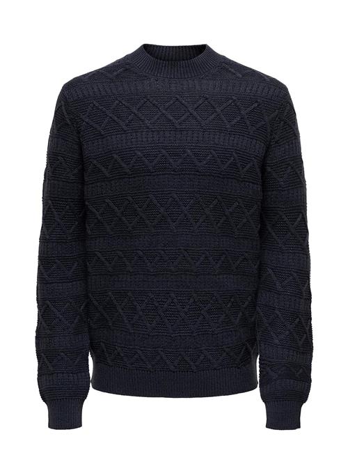 ONLY & SONS Onswade Reg 5 Struc Crew Neck Knit ONLY & SONS Navy